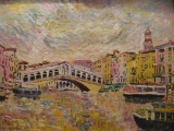 Le Pont du Rialto en Jaune 61 x 46 - VENISE