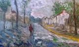 Le promeneur  50 x 38 - LA CAMPAGNE
