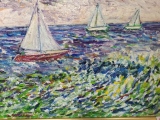 Merci agitée  41 x 33 - PORTS ET BATEAUX
