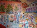 Le Marché à Honfleur 162  x 130 - MAISONS