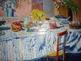 Table au Chapeau Jaune 80 x 80 - NATURE MORTE