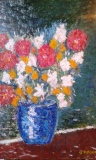Bouquet vase bleu 55 x 38 - NATURE MORTE