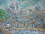 Paysage en bleu à la Rivière 92 x 73 - PAYSAGE