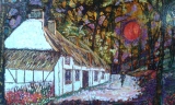 La Chaumière la nuit 100 x 60 - PAYSAGE