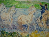 Les Chevaux de Camargue 55 x 38 - CHEVAUX