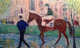 Deauville la touques 70×50 - CHEVAUX