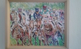 En pleine course 30 x 24 - CHEVAUX
